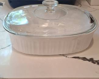 CorningWare French White Oval Casserole Dish with Glass Lid FB or FB