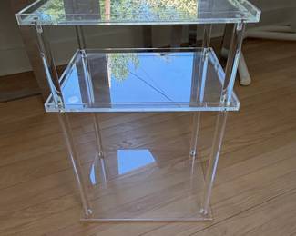 Clear Acrylic TwoTiered Side Table