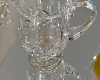 Cut Crystal Glass Creamer Pitcher