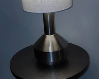 Modern Brushed Nickel Table Lamp with Fabric Shade second image