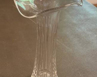 Clear Glass Trumpet Vase with Fluted Body