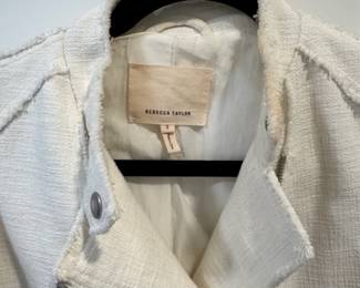 Rebecca Taylor White Tweed Moto Jacket second image