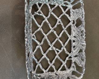 Arthur Court Aluminum Floral Lattice Tray