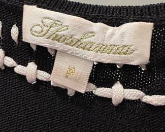 St. John Knit Black Dress with White Embellishment third image