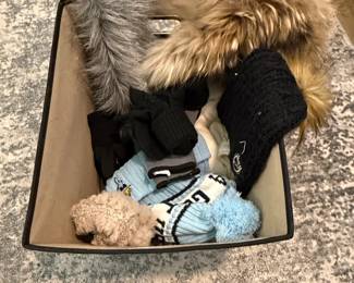 Assorted Winter Hats with Real Fur Trim