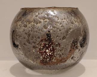 Mercury Glass Crackle Ball Vase