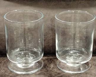 Clear Glass Pedestal Hurricane Candle Holders second image