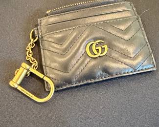 Gucci Marmont Matelass Zip Card Case with Chain