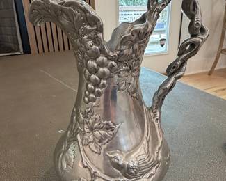 Arthur Court Pitcher  Bird and Grape Pattern