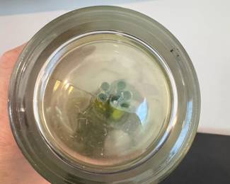 Faux Pink Peony and Hydrangea Arrangement in Glass Vase third image