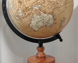 Vintage World Globe with Wooden Base