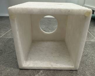 Fluted White Marble Tissue Box Cover third image