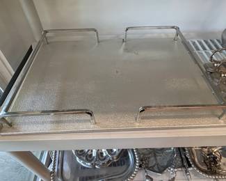 Textured Glass and Chrome Tray