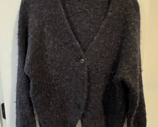 Rag  Bone Womens Charcoal Grey Mohair Blend Knit Cardigan