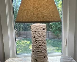 White Ceramic Cloud CutOut Table Lamp