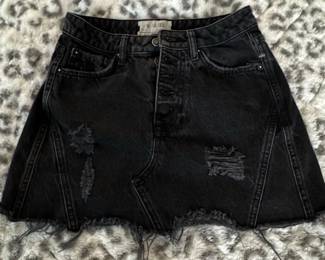 We The Free Distressed Denim Mini Skirt
