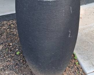 Textured Black Tall Egg Planter