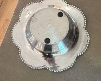 Silver Plated Footed Bowl with Beaded Rim second image