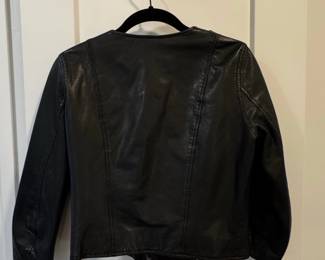 Joie Black Leather Cropped Moto Jacket third image