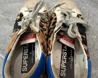 Golden Goose Superstar Leopard Print Calf Hair  Suede Sneakers second image