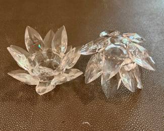 Godinger Shannon Crystal Lotus Candle Holders