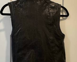Rag  Bone Black Leather Asymmetrical Zip Biker Vest third image