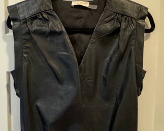 Ramy Brook New York Faux Leather VNeck Top