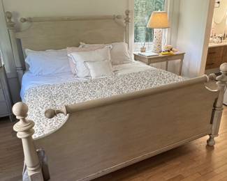 Distressed Louis Philippe Style Bed Frame second image