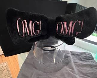 Double Dare OMG Mega Hair Band  Black with Pink Embroidery