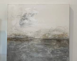 Abstract Landscape Painting with Artist Monogram JT