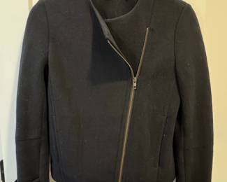 Vince Asymmetrical Zip Wool Blend Jacket