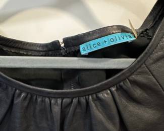 Alice Olivia Black Leather Gathered Top second image