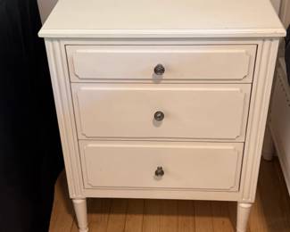 White ThreeDrawer Nightstand