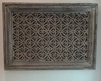 HandCarved Wooden Jali Panel