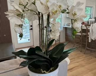 Artificial White Phalaenopsis Orchid Arrangement
