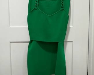 House of Harlow Green Knit Top and Skirt Set