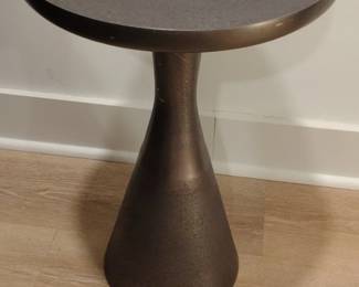 Modern Bronze Pedestal Side Table