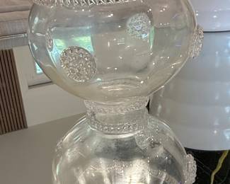 Victorian Glass Hobstar Pattern Vase