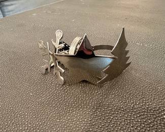 Pier Imports Holiday Napkin Rings Set of Silverplate