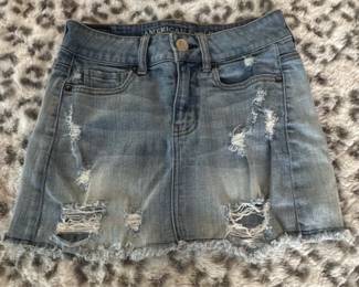 American Eagle Outfitters Distressed Denim Mini Skirt