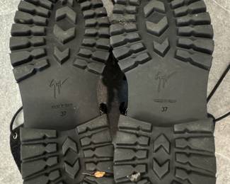 Giuseppe Zanotti Black Python Embossed Leather Combat Boots third image