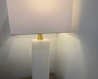 Rectangular Column Marble Table Lamp with Rectangular Shade