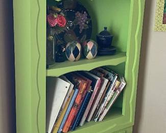 Lime green corner cabinet 