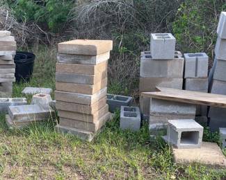 Pavers and cinder blocks 