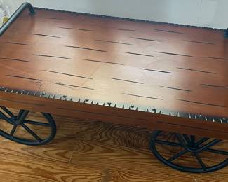 Wagon wheel coffee table 