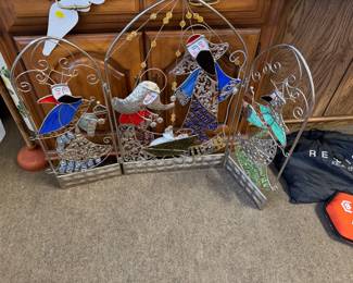 Christmas fire screen