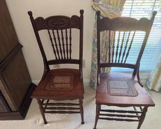 Pair of pressed wood side chairs