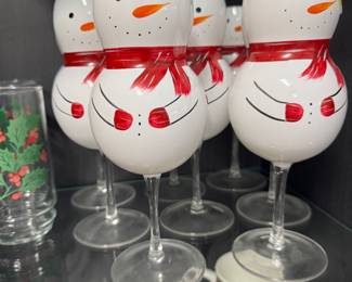 whimsical snowmen goblets