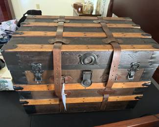 One of two antique trunks