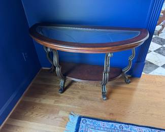 glass top console table